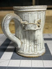 Garbage Trash Can Pottery Mug Stoneware Vintage Grouch Dead Fish 