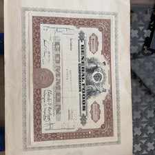 Certificat d'actions annulé 10 actions General Foods Corporation