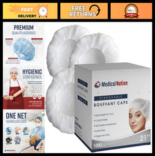 21" Disposable Bouffant Caps - 1000 Pack, Non-Woven Hairnets for Medical, Food S