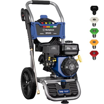 Westinghouse WPX3400 5 Nozzles + Soap Tank Included 3400-PSI 2.6-GPM Cold Water