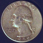 1959 P WASHINGTON QUARTER  CIRCULATED