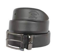 PAUL & SHARK YACHTING Cintura Uomo Pelle Fibbia Ottone Misura 110 42" Nera