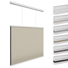 Cordless Blackout Cellular Shades 35x72 Top Down Bottom Up Honeycomb Beige Blind