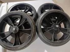 Set of (4) 10 Inch Tubless Solid Plastic wheels For Dolly/ Wagon/Garden Cart
