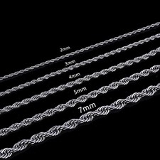 2/3mm 316L Stainless Steel Women Men Rope Chains Necklaces 18/20''