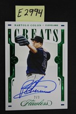 2021 Panini Flawless Bartolo Colon Greats Autographs Emerald Auto /3 (E2994