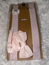 1 Pair Of Pink Suspenders  Bow Tie bowtie, Fits Kids New And Sealed