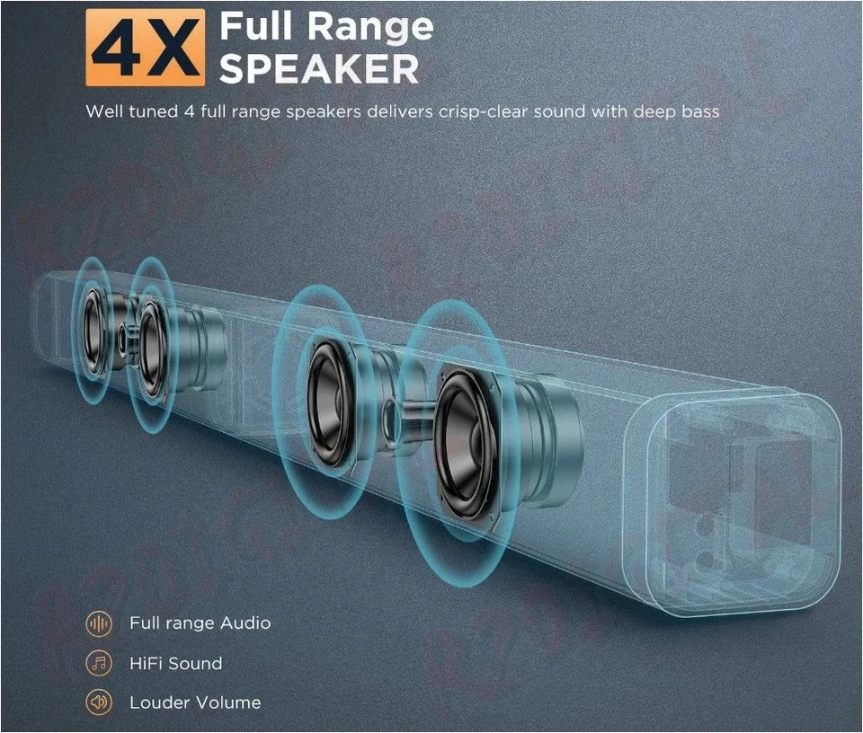 Soundbar 2.2 Bluetooth BL6868 2" 40W, per TV CASSE 3D, Virtual DOLBY SURROUND, H - Immagine 2 di 4