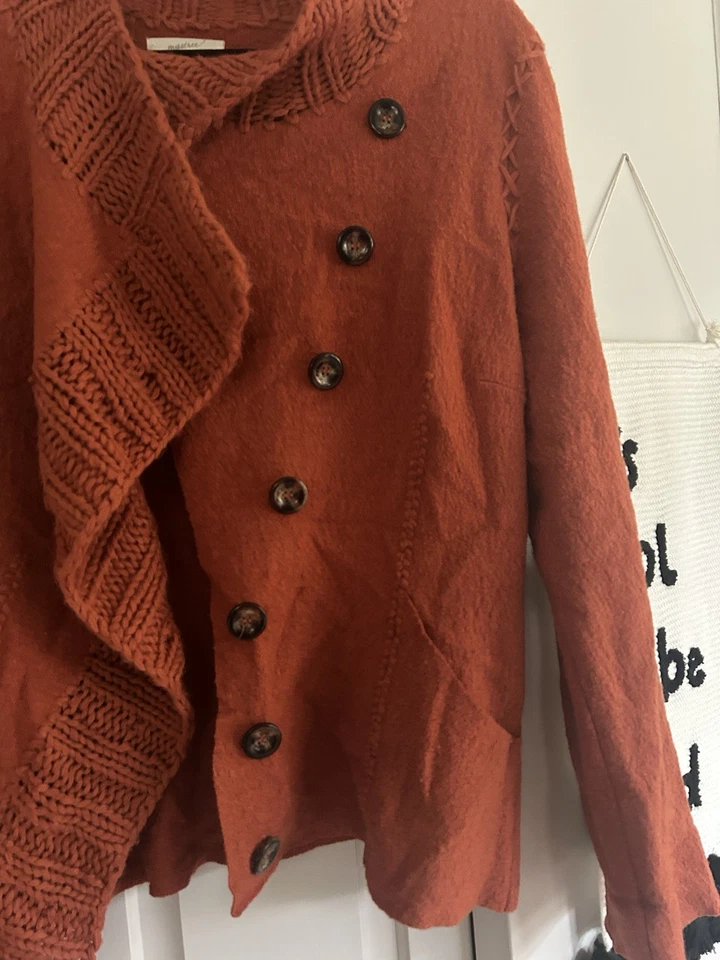 Cárdigan con botones Anthropologie Mystree naranja, talla L mezcla de lana, Foto 2 de 3