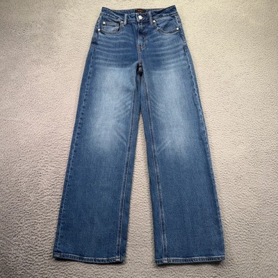 Quince Bella Jeans 26 Atlantic Blue Relaxed Straight Stretch High Rise Wide Leg