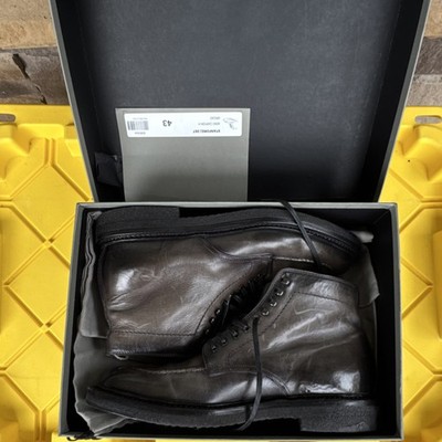 Officine Creative Stanford Grey Leather Boots Crepe Sole Split Toe EU 43