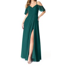 Azazie Dakota New Women's Peacock Bridesmaid Dress Size A10