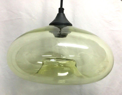 Linea Di Liara Cassini Pendant Light Clear Yellow Glass 1 Bulb Hanging Lamp