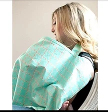 Udder Covers for Nursing Mothers Breastfeeding Cover Blanket SLOANE Pattern BLUE