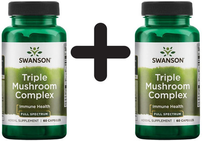 2 x Swanson Full Spectrum Triple Mushroom Complex - 60 caps (233,22 EUR/kg)