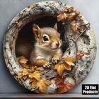 Squirrel Garden Plaque Metal Wall Art Ornament Indoor Outdoor Fence Shed Decor