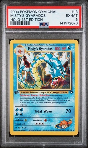 2000 Pokemon Gym Challenge 13/132 Misty's Gyarados Holo-1st Edition PSA 6