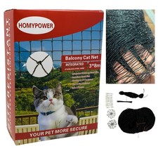 Cat Netting Balcony,10x26 ft Stainless Steel Reinforced Bite Tear UV and Weat...