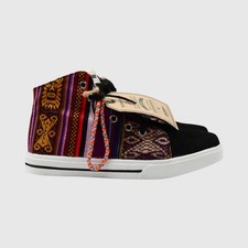 Inkkas Unisex Handmade Blackbird High Top Shoes Sneakers Size 4