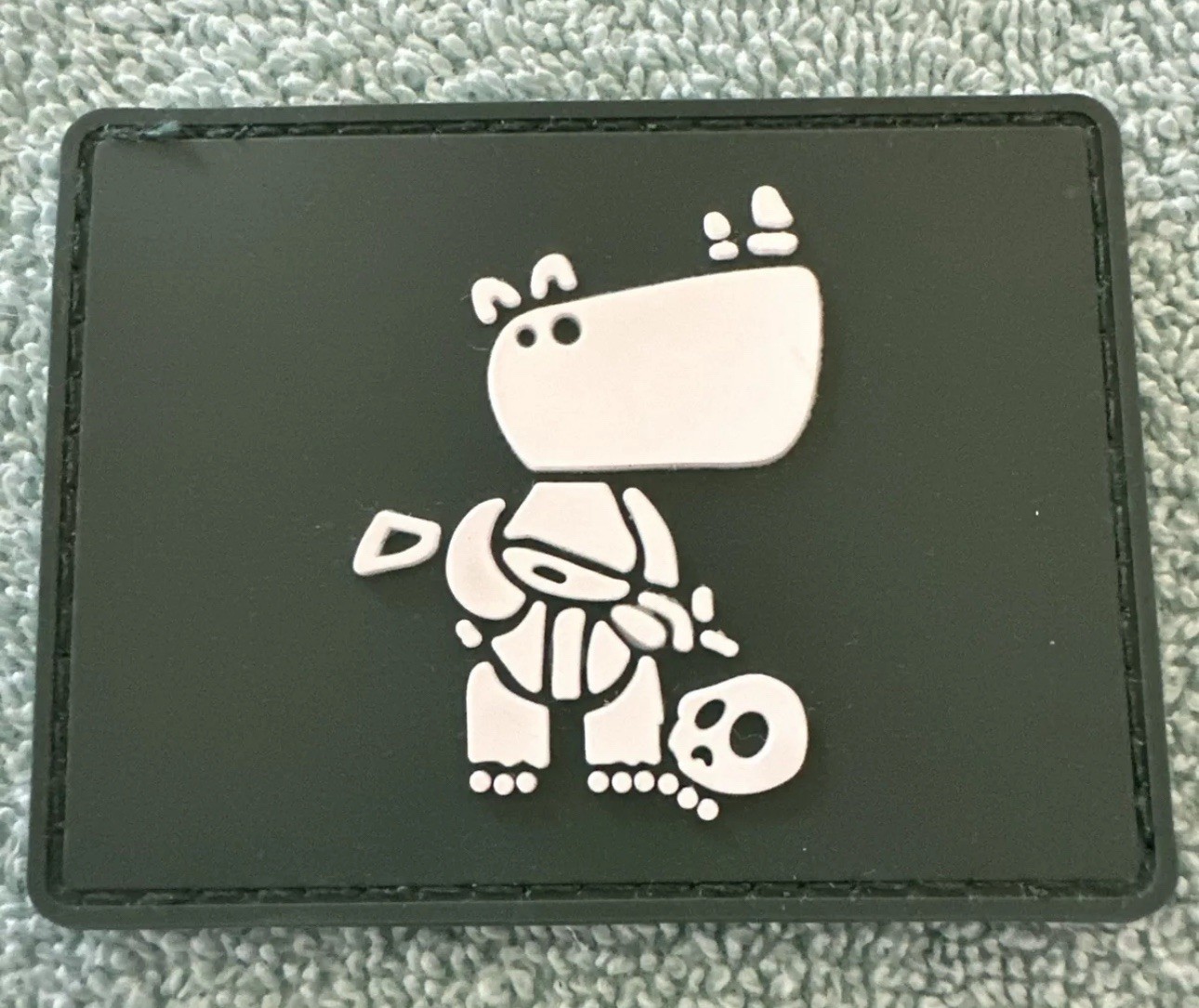 RINO SOLDIER 2x3 PVC Morale Patch Hook Backing Brand New