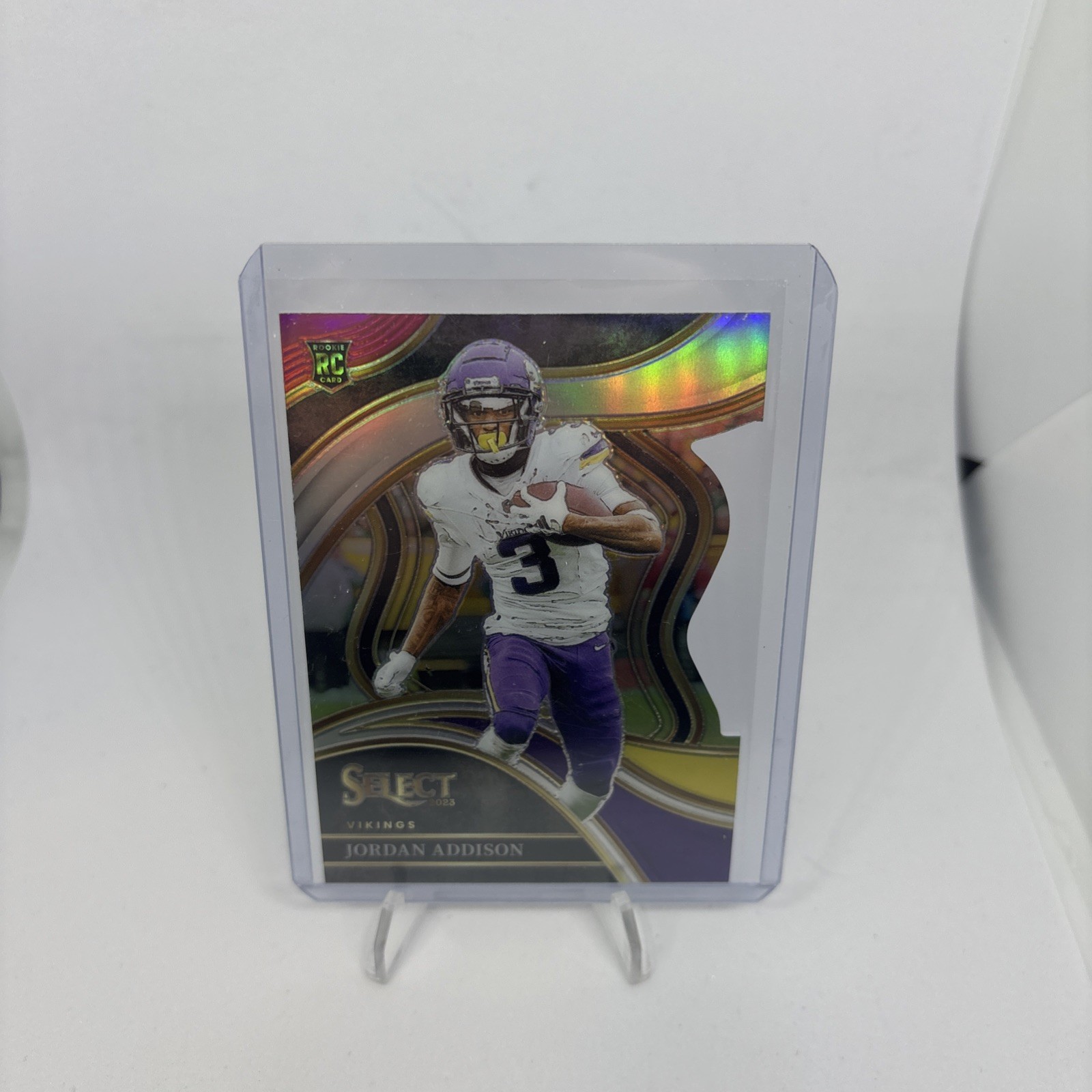 2023 Panini Select Jordan Addison RC Club Level Red & Yellow Die-Cut Prizm #254