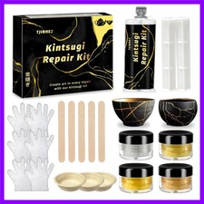Kintsugi Repair Kit, Food Safe Gold Silver Kintsugi Kit for Broken Ceramics, G