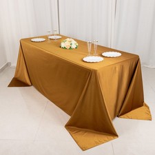 90" x 132"GOLD Scuba Polyester Rectangular TABLECLOTH Party Events Decorations
