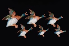Beswick Flying Mallard Duck Wall Plaques Set of 6