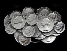 SA03110 NOS VINTAGE 1979  COLLAGE OF COINS QUARTER, NICKEL, DIME  BUCKLE