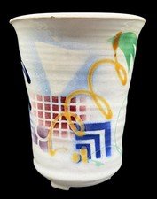 Signed Vintage Studio Art Pottery Vase Memphi...