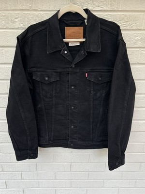 Levis Jeansjacke Herren Medium Schwarz Trucker Typ 3 Worker Big E Premium  
