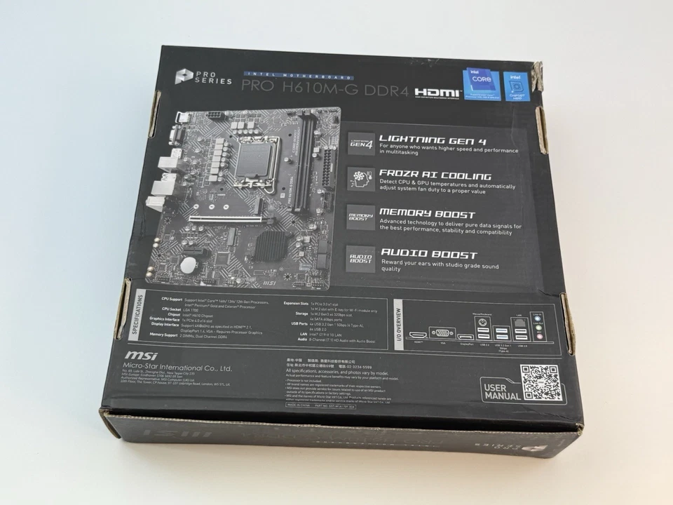 MSI PRO H610M-G DDR4 LGA 1700 Intel H610 SATA 6Gb/s Micro ATX Intel Motherboard - Image 3 of 4
