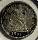 1891-P SEATED LIBERTY  DIME - (18-12/ILX)