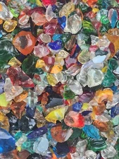 5 Pounds Blenko Glass Multicolor  Glass Cullet Rain Chains, Fish Food Art