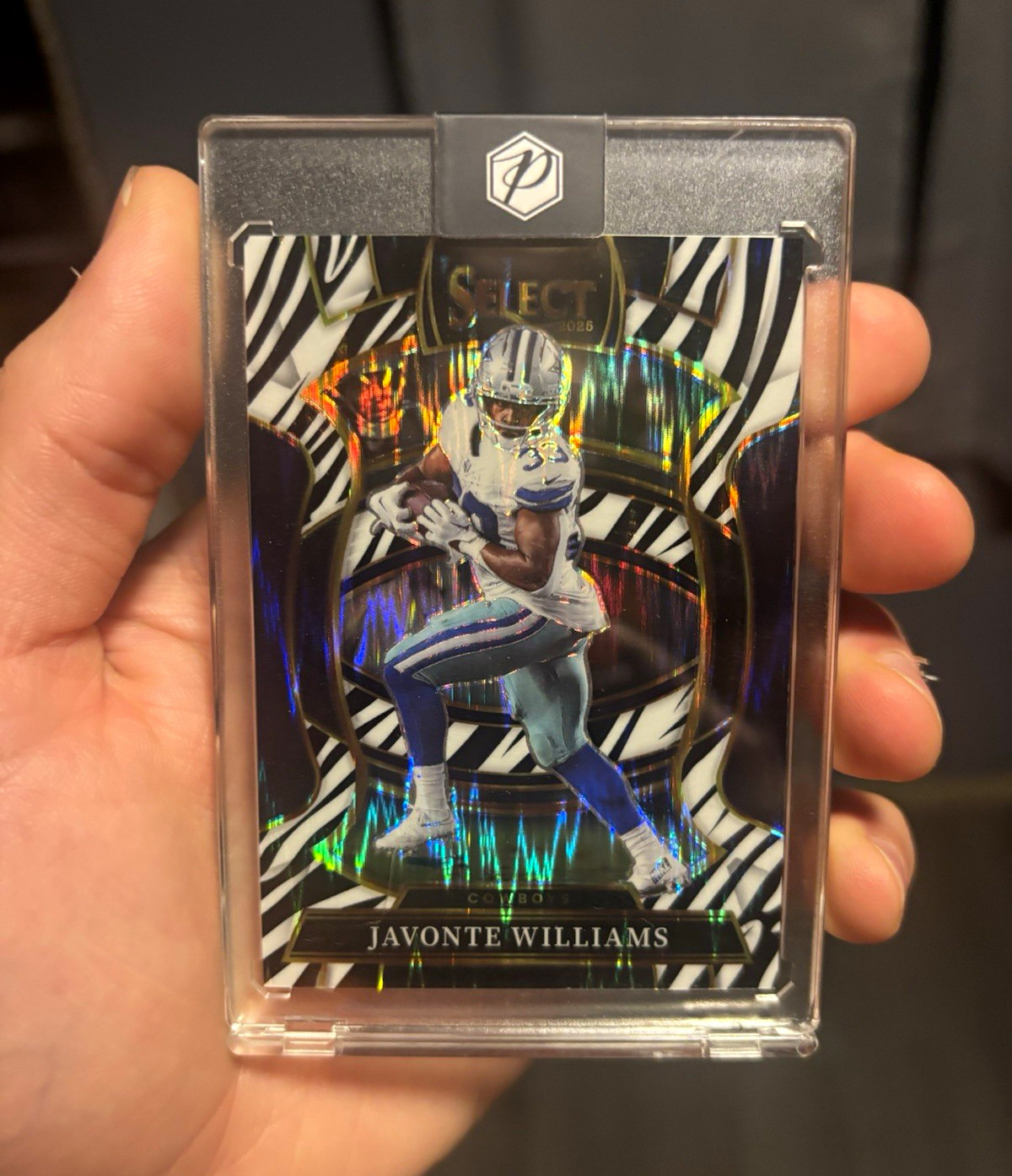 Panini 2025 Select Concourse Zebra Prizm Javonte Williams #97 Cowboys