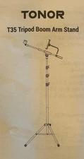 NIB TONOR T35  Tripod Boom Arm Microphone Floor Stand with Tablet Holder