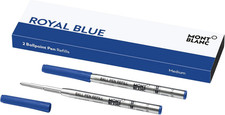 Montb lanc Ballpoint Pen Refills M Royal Blue 124493   Refill Cartridges wit..