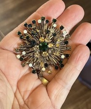 Modern Green Starburst Brooch. Breathtaking