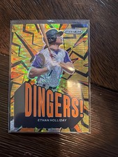 2025 Panini Prizm - Dingers! Ethan Holliday #2 Orange Pulsar Prizm /399 (RC)