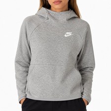 Nike Sportswear Women s Gray Pullover Hoodie XS Cotton Blend Kangaroo Pocket