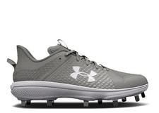 Under Armour Yard Low MT Charged Baseball Cleats Grey 3025592-101 Mens Size