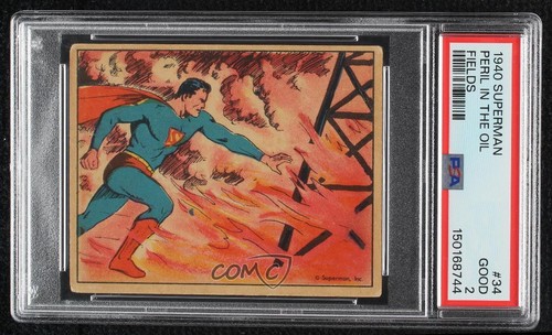 1940 Gum Inc Superman #34 Peril In The Oil Fields — PSA 2