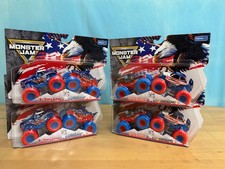 Monster Jams 1:64 Stars and Stripes. El Toro Loco Megalodon Grave Digger JBC Dig
