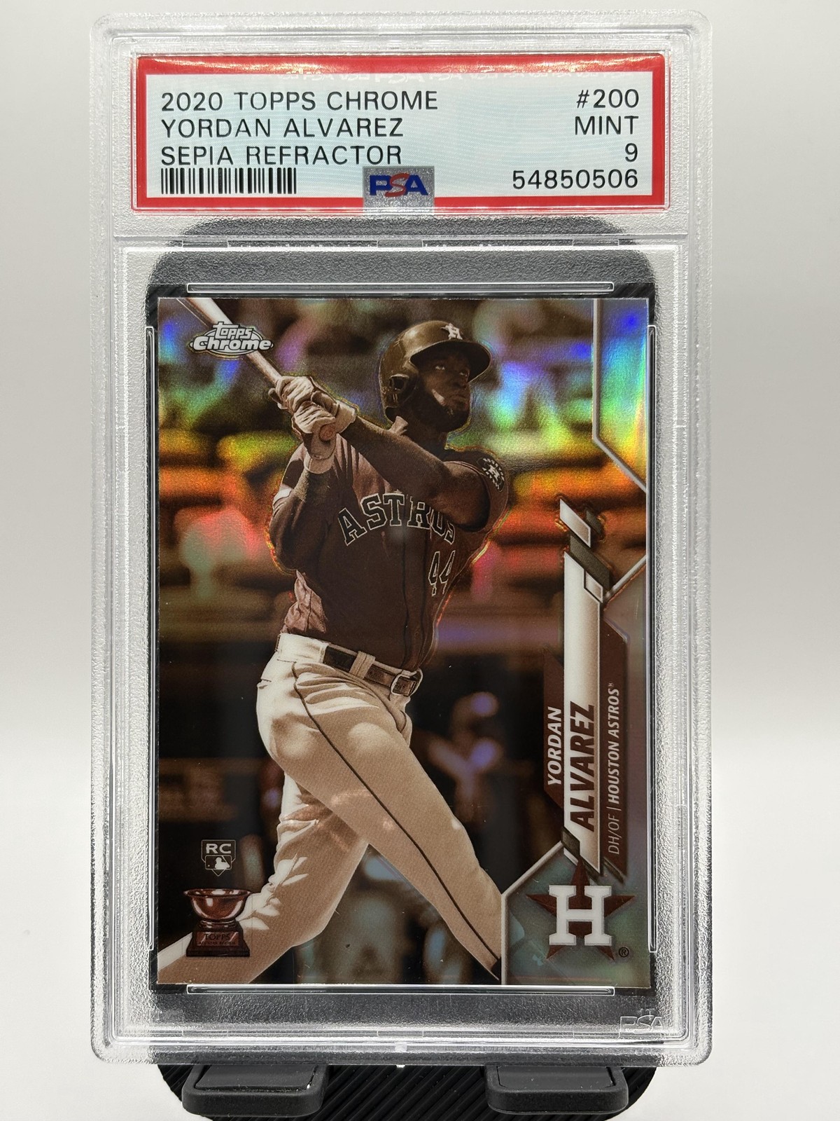 2020 Topps Chrome #200 Yordan Alvarez Sepia Refractor PSA 9