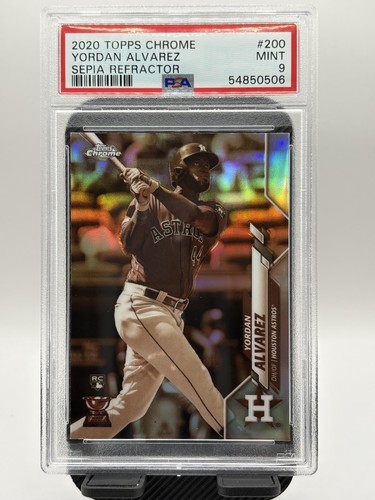 2020 Topps Chrome #200 Yordan Alvarez Sepia Refractor PSA 9