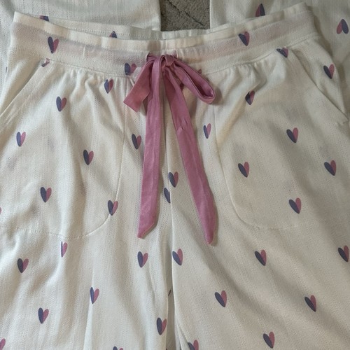 PJ Salvage Heart Print Pajama Pants. Ivory Pink & Purple. Size S. New with Tags - Bild 5 von 13