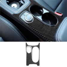 For Mercedes Benz CLA GLA Carbon Fiber Interior Center Cup Holder Cover Trim