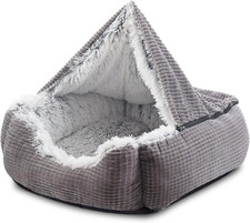 Dog Beds for Large Medium Small Dogs, Rectangle Cave Hooded Blanket Puppy Bed...
