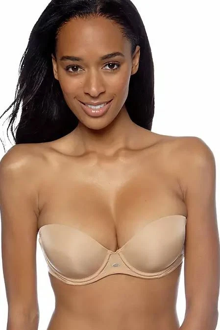 NWT Calvin Klein Naked Glamour Strapless Push Up Bra Style: F3493 Color:  Buff