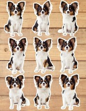 Papillon Dog Vinyl Die Cut Stickers Set Scrapbooking Laptop Waterbottle